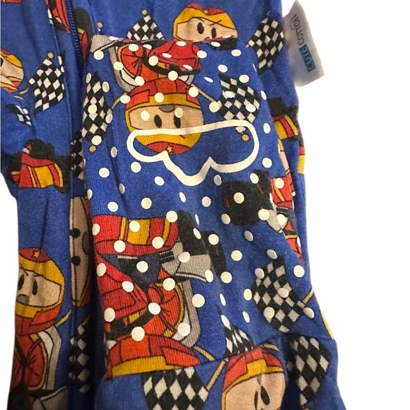 Cute Cotton Bamboo‎ Zip Pajamas with Fold Over Feet Cover Size 6/12 months Soft - Picture 2 of 4